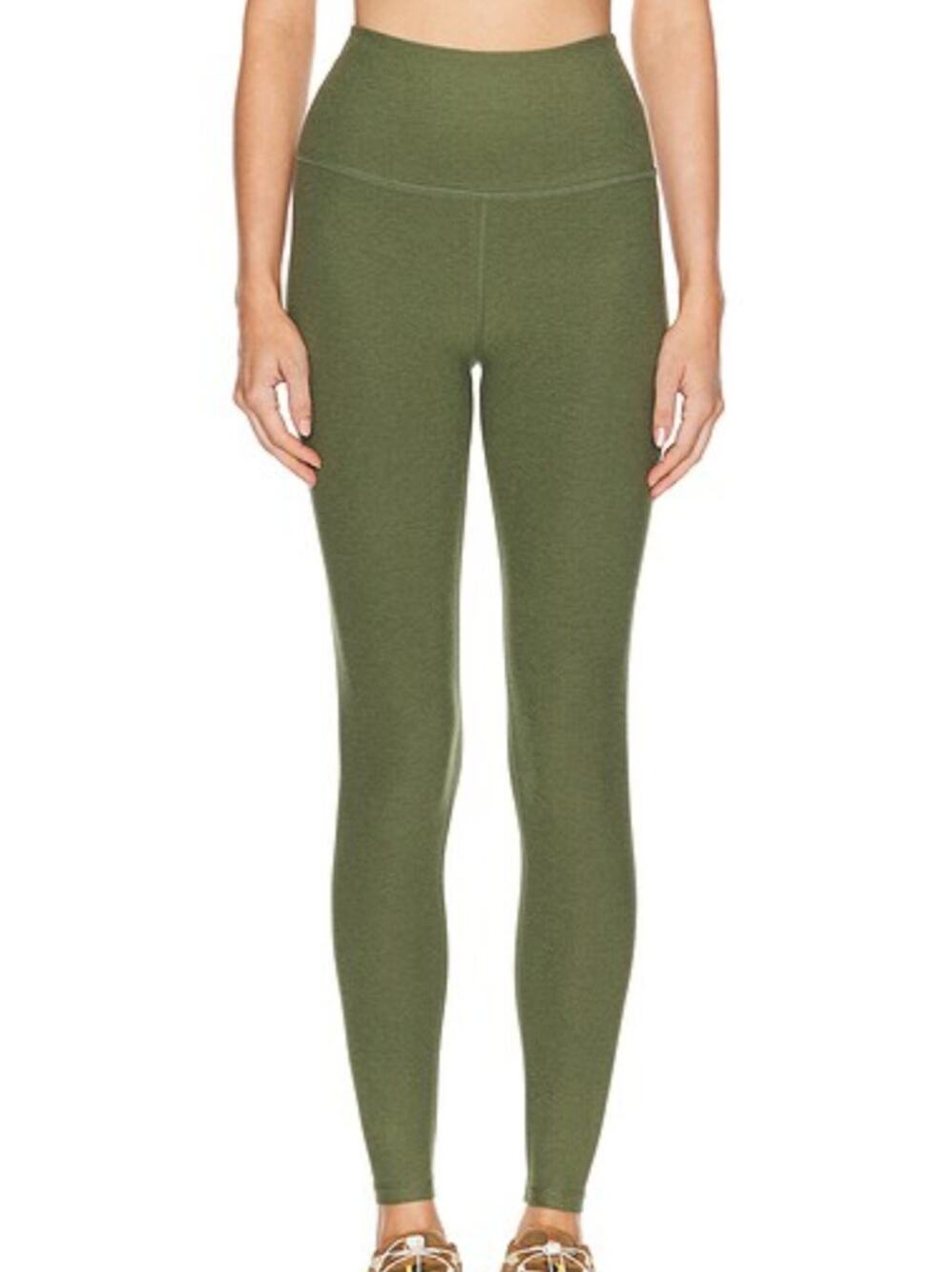 NWT Beyond Yoga Caught in the Midi Hi-Rise Leggings Moss Green Heather Size XL